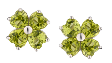 Genuine Peridot Stud Earrings, Silver......................NOW