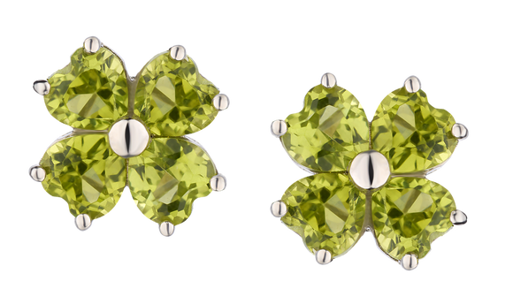 Genuine Peridot Stud Earrings, Silver......................NOW