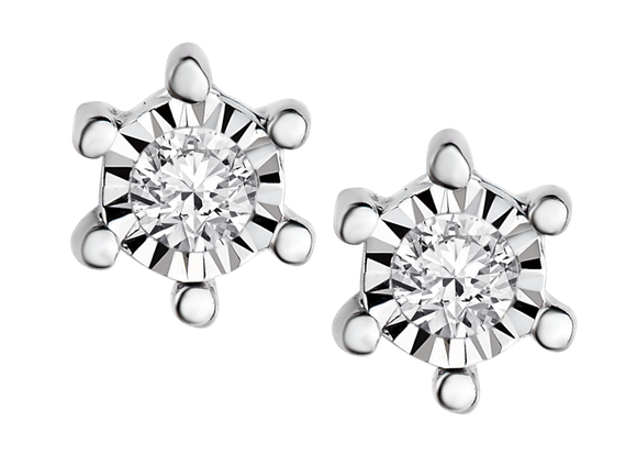 .05 Carat of Diamonds Stud Earrings, 10kt White Gold.....................NOW