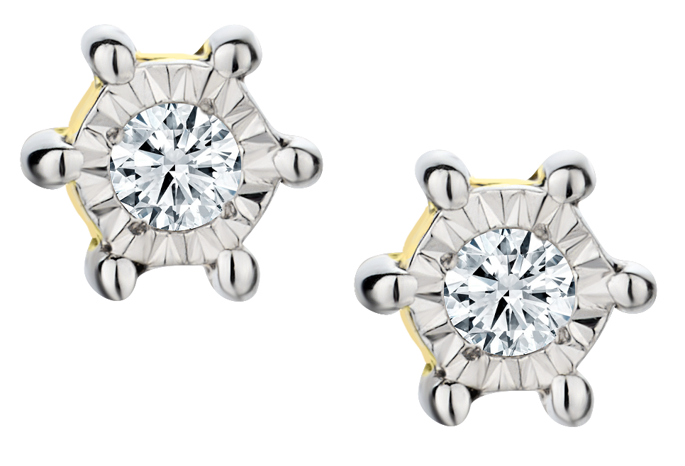 .05 Carat of Diamonds Round Stud Earrings, 10kt Yellow Gold.....................NOW