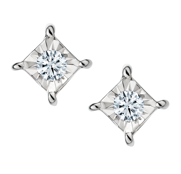.05 Carat of Diamonds Square Stud Earrings, 10kt Yellow Gold.....................NOW