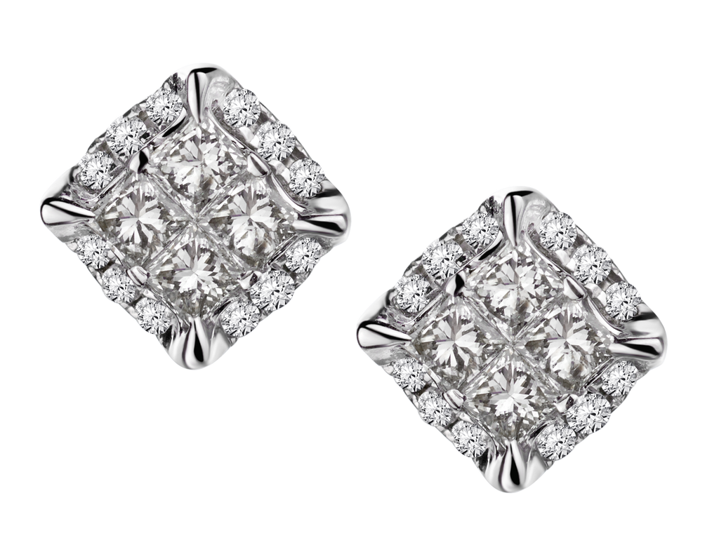 50 Carat of Diamonds "Princess" Stud Earrings