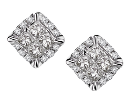 .50 Carat of Diamonds "Princess" Stud Earrings, 14kt White Gold....................NOW