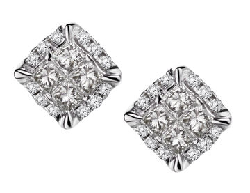 .50 Carat of Diamonds "Princess" Stud Earrings, 14kt White Gold....................NOW