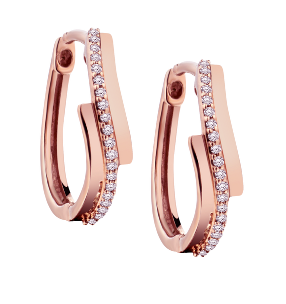 .11 Carat of Diamonds Hoop Earrings, 10kt Rose Gold.....................NOW