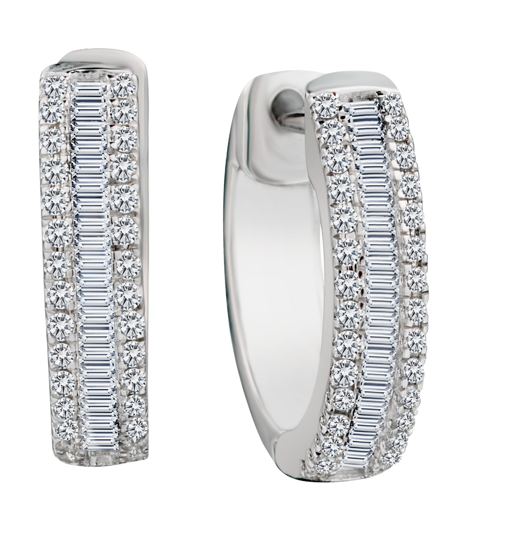 .33 Carat of Diamonds Hoop Earrings, 10kt White Gold.....................NOW