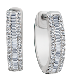.33 Carat of Diamonds Hoop Earrings, 10kt White Gold.....................NOW