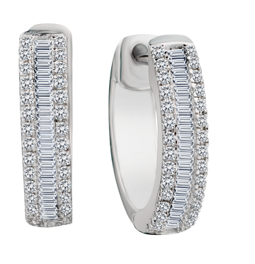 .33 Carat of Diamonds Hoop Earrings, 10kt White Gold.....................NOW