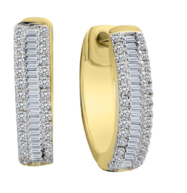 .33 Carat of Diamonds Hoop Earrings, 10kt Yellow Gold.....................NOW