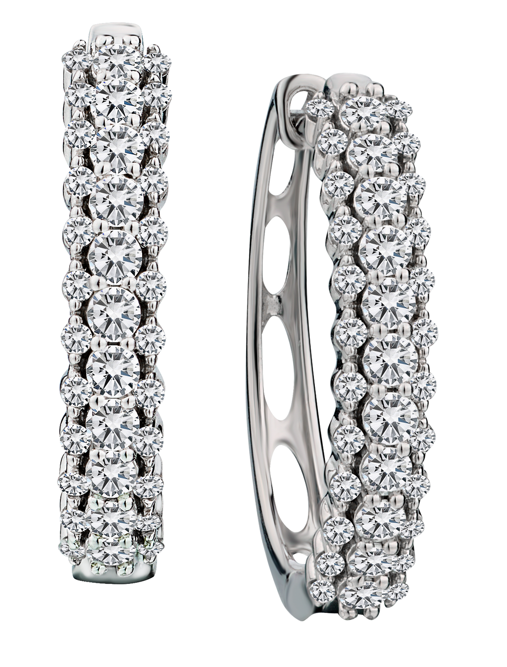 1.00 Carat of Diamonds Hoop Earrings, 14kt White Gold.....................NOW