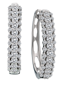 1.00 Carat of Diamonds Hoop Earrings, 14kt White Gold.....................NOW-1