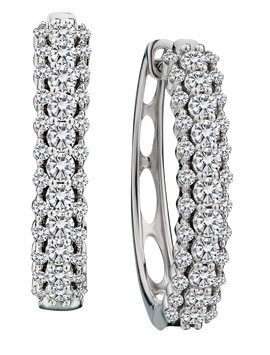 1.00 Carat of Diamonds Hoop Earrings, 14kt White Gold.....................NOW