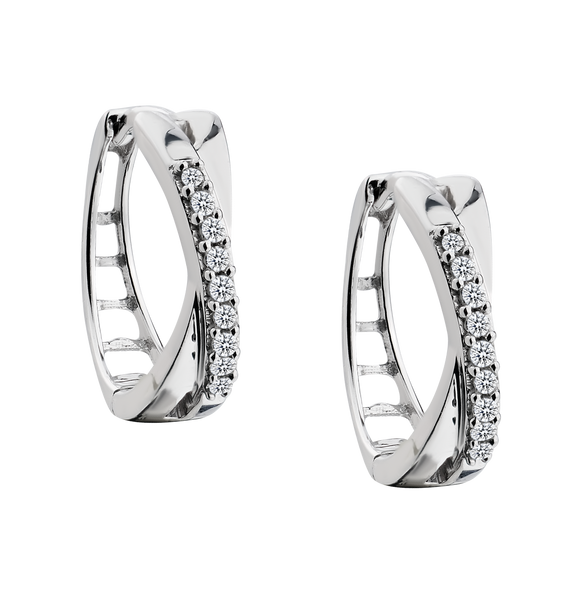 .10 Carat of Diamonds Hoop Earrings, 10kt White Gold.....................NOW