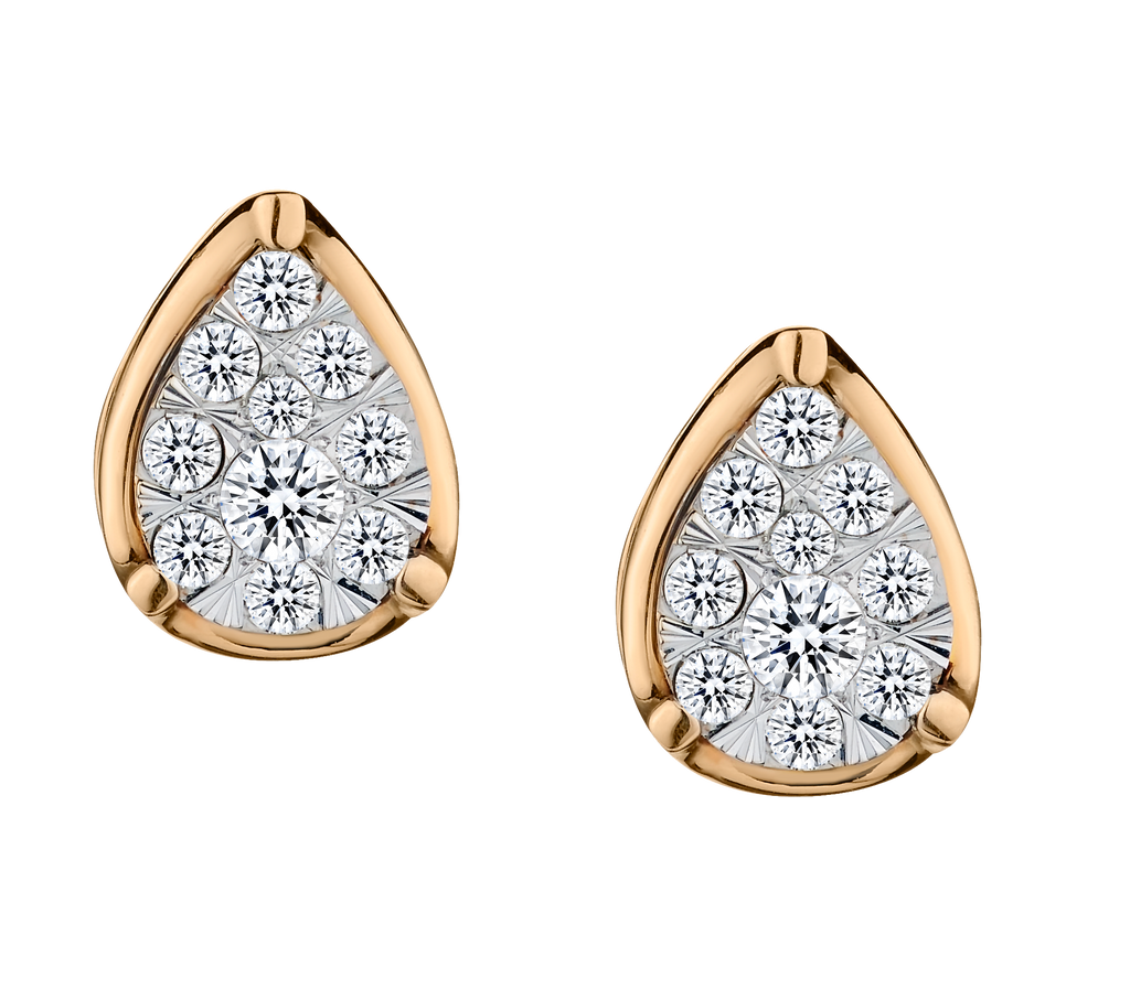 .50 Carat of Diamonds Pear Shaped Pave Earrings, 14kt Two Tone.....................NOW