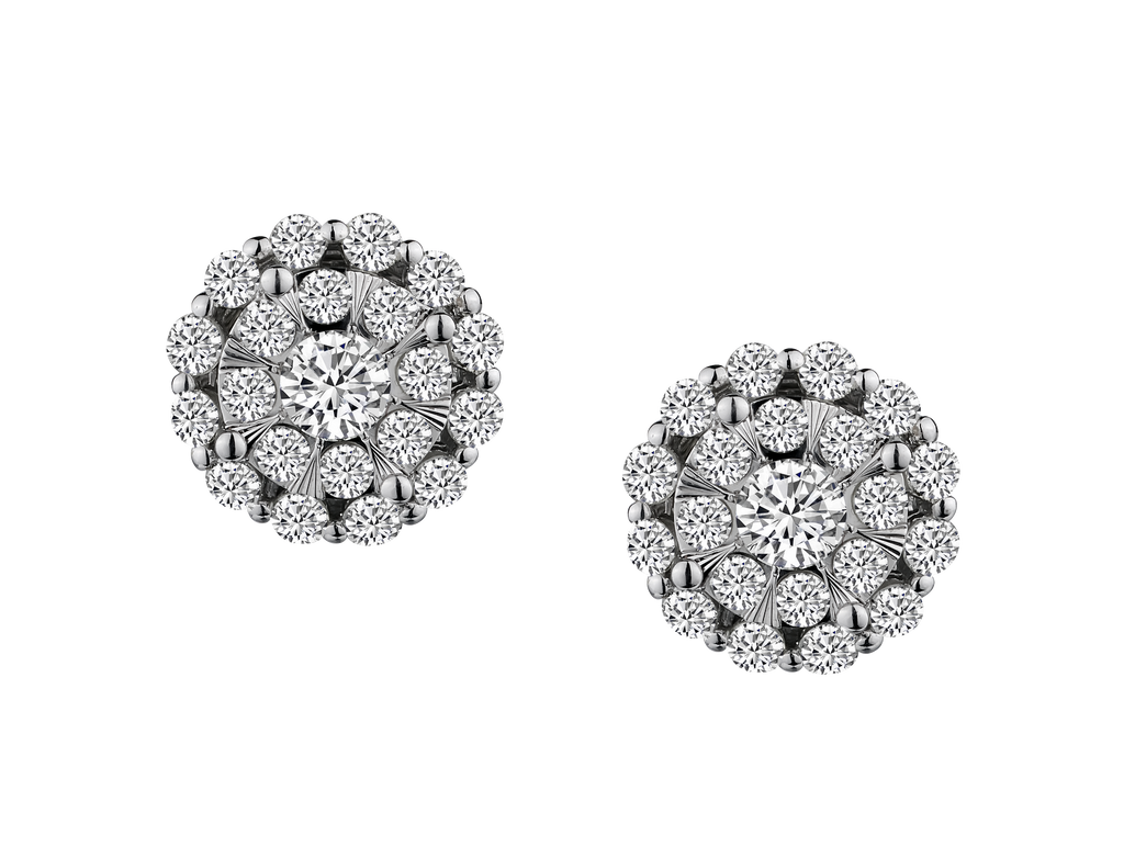 1.00 Carat of Diamonds Halo Earrings, 10kt White Gold.....................NOW