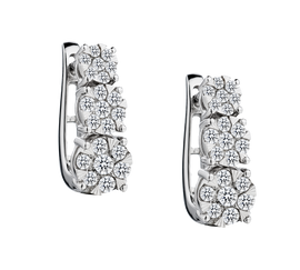 1.00 Carat of Diamonds Past Present Future Earrings, 10kt White Gold.....................NOW