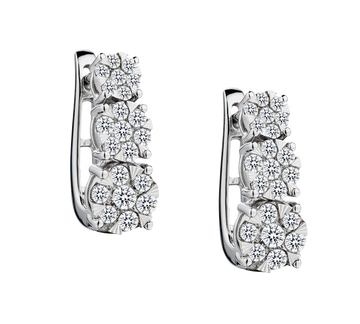 1.00 Carat of Diamonds Past Present Future Earrings, 10kt White Gold.....................NOW