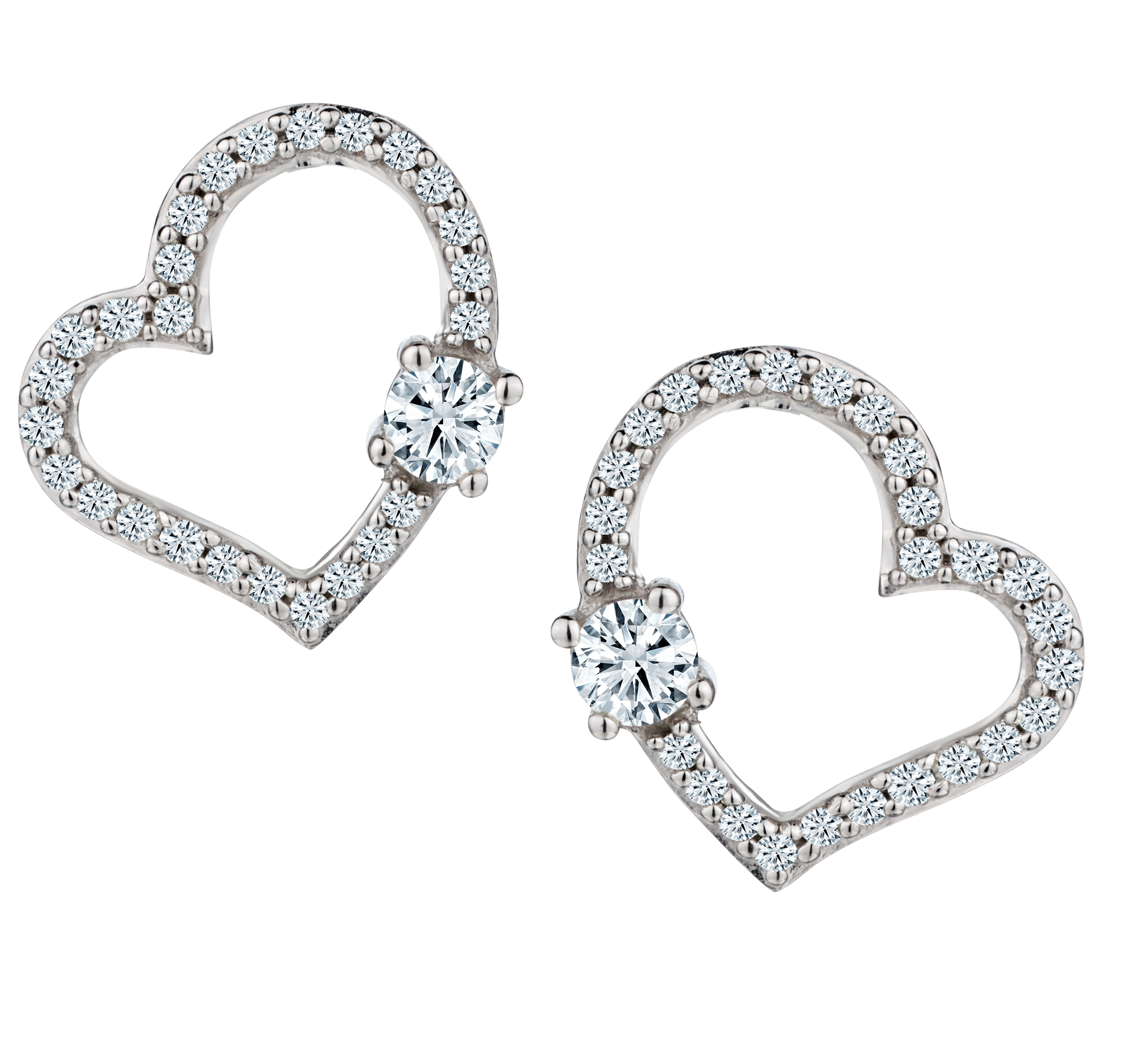 .25 Carat of Diamonds Heart Earrings, 10kt White Gold.....................NOW