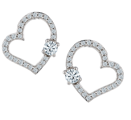 .25 Carat of Diamonds Heart Earrings, 10kt White Gold.....................NOW