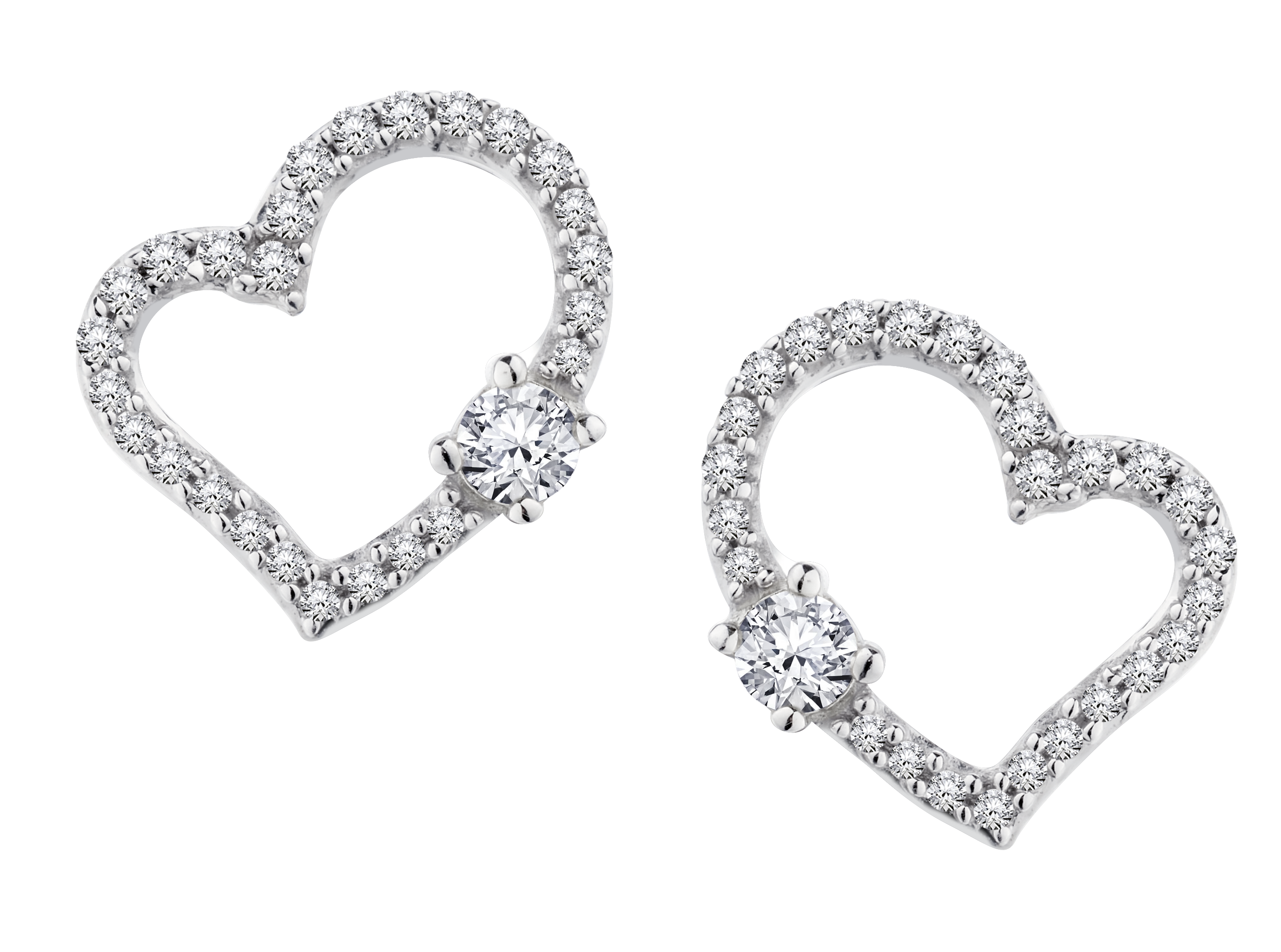 .25 Carat of Diamonds Heart Earrings, 10kt White Gold.....................NOW