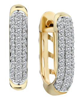 .50 Carat of Diamonds Hoop Earrings, 10kt Yellow Gold.....................NOW