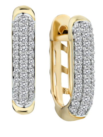 .50 Carat of Diamonds Hoop Earrings, 10kt Yellow Gold.....................NOW