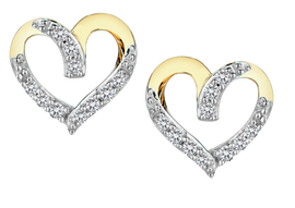 .09 Carat of Diamonds "Heart" Earrings, 10kt Yellow Gold.....................NOW