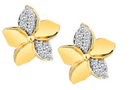 .09 Carat of Diamonds "Flower" Earrings, 10kt Yellow Gold.....................NOW