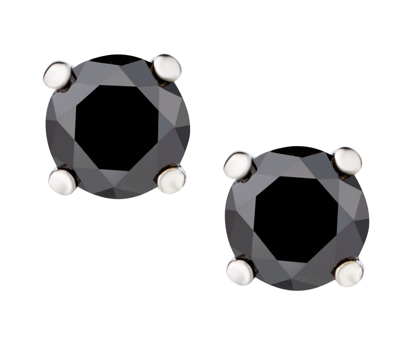 .50 Carat of Black Diamonds Solitaire Stud Earrings, 10kt White Gold.....................NOW