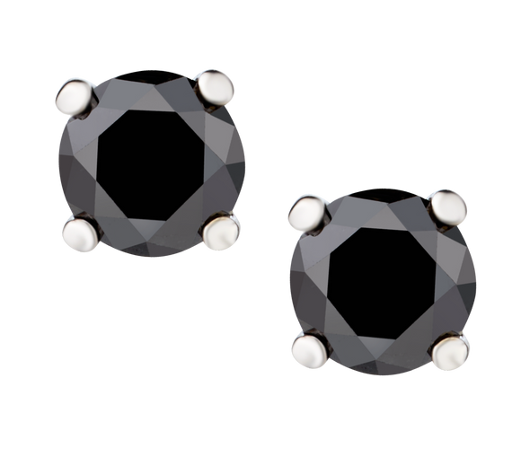 .50 Carat of Black Diamonds Solitaire Stud Earrings, 10kt White Gold.....................NOW