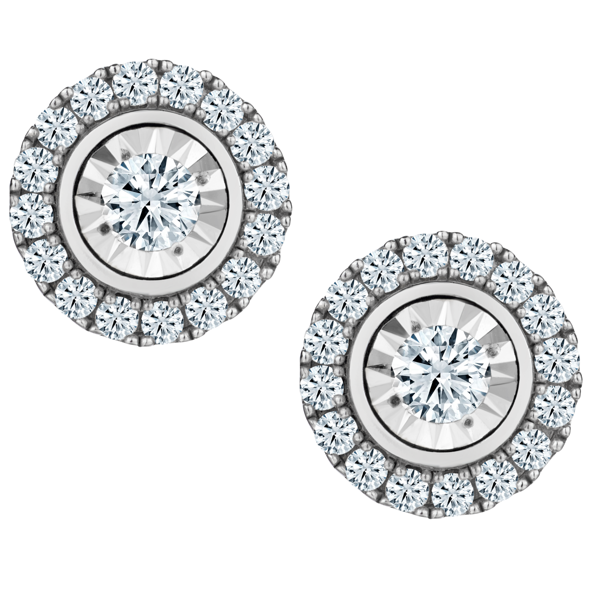 1.00 Carat of Diamonds "Miracle" Halo Stud Earrings, 10kt White Gold.....................NOW