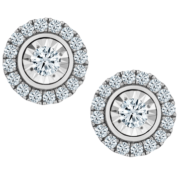 1.00 Carat of Diamonds "Miracle" Halo Stud Earrings, 10kt White Gold.....................NOW