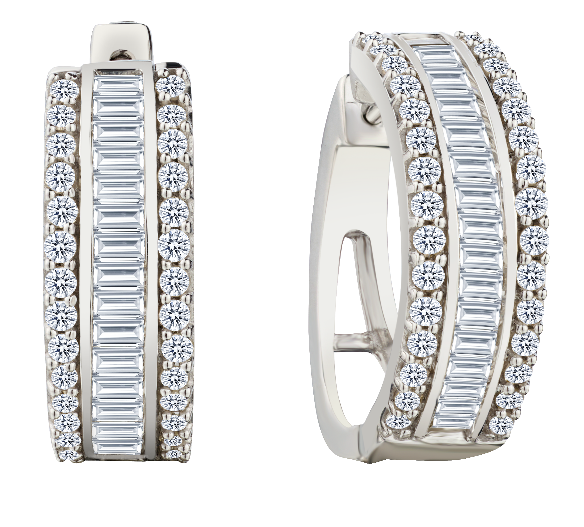 2.00 Carat of Diamonds Hoop Earrings, 14kt White Gold.....................NOW