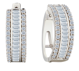 2.00 Carat of Diamonds Hoop Earrings, 14kt White Gold.....................NOW