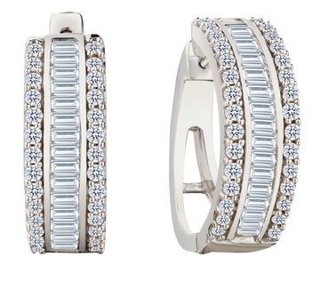 2.00 Carat of Diamonds Hoop Earrings, 14kt White Gold.....................NOW