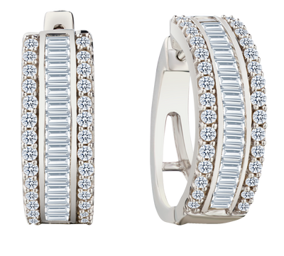2.00 Carat of Diamonds Hoop Earrings, 14kt White Gold.....................NOW
