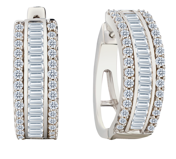 2.00 Carat of Diamonds Hoop Earrings, 14kt White Gold.....................NOW