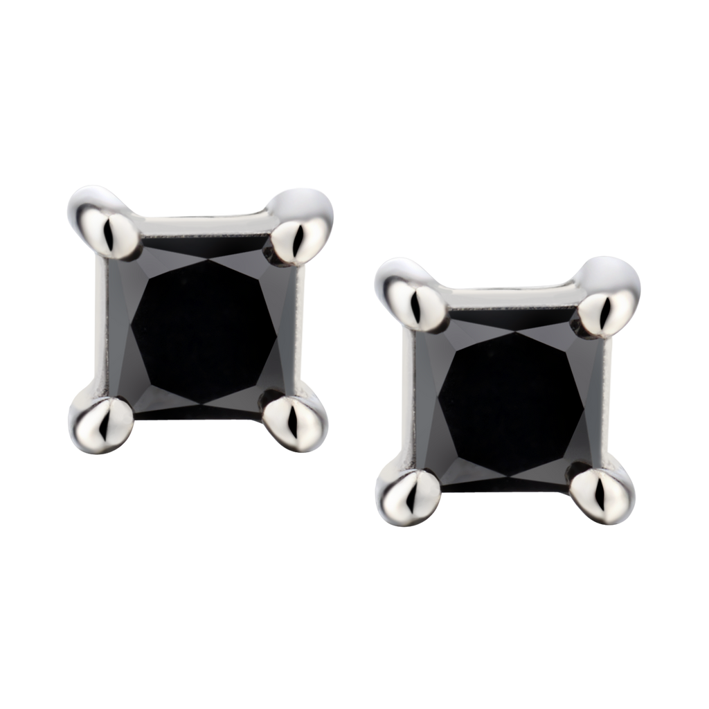 .50 Carat Of Black Diamonds Stud Earrings, Silver.....................NOW