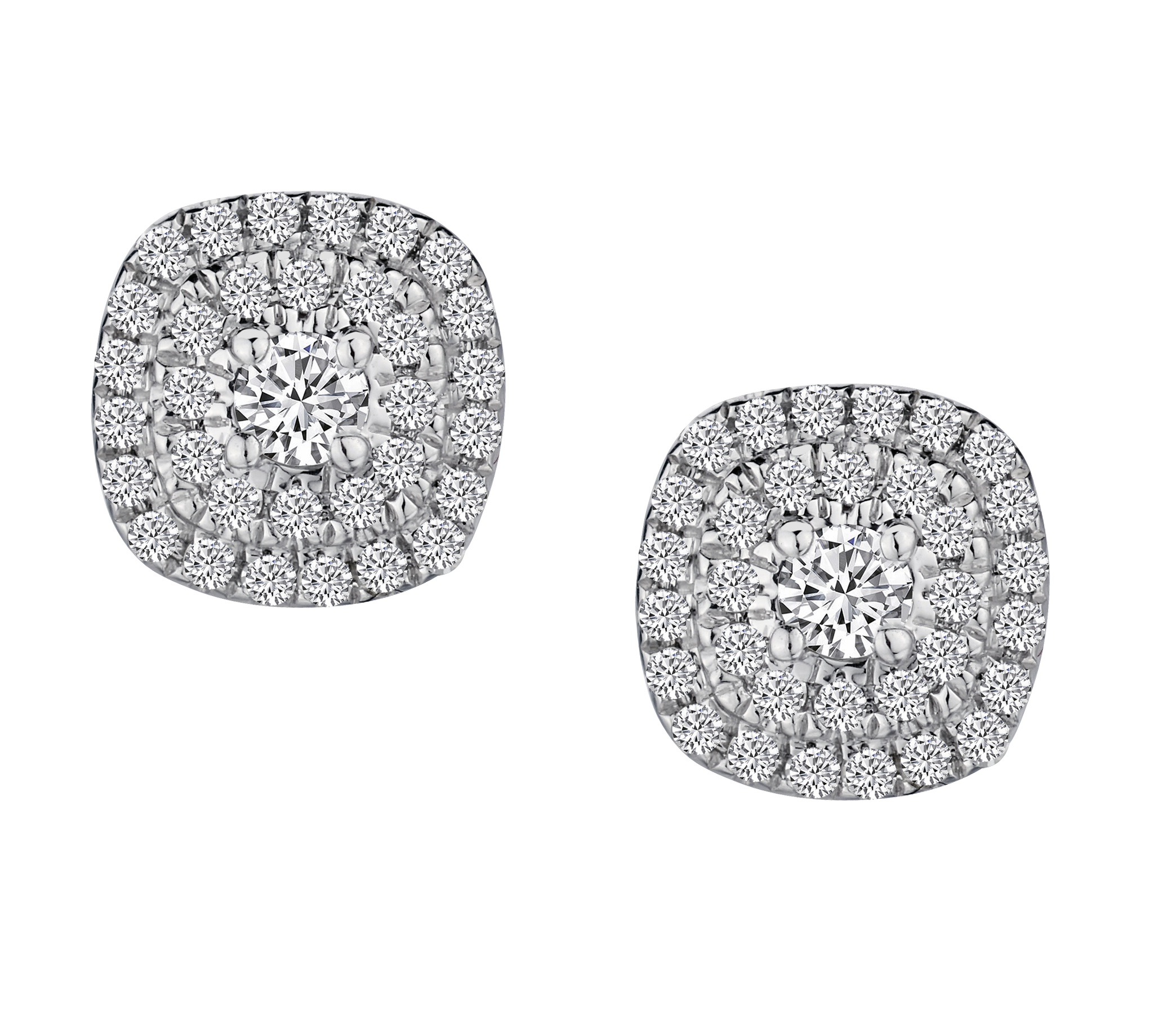 .25 Carat of Diamonds Double Halo Stud Earrings, 10kt White Gold.....................NOW