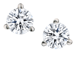 .25 Carat of Lab Grown Diamonds Solitaire Earrings, 14kt White Gold.....................NOW