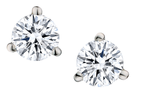 .25 Carat of Lab Grown Diamonds Solitaire Earrings, 14kt White Gold.....................NOW