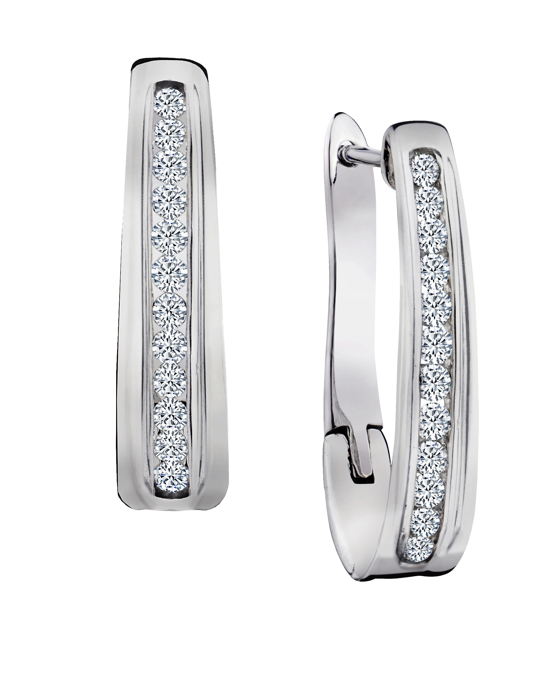 .50 Carat of Lab Grown Diamonds Hoop Earrings, Silver.....................NOW