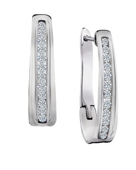 .50 Carat of Lab Grown Diamonds Hoop Earrings, Silver.....................NOW