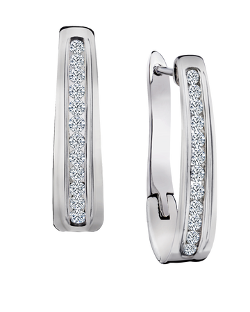 .50 Carat of Lab Grown Diamonds Hoop Earrings, Silver.....................NOW