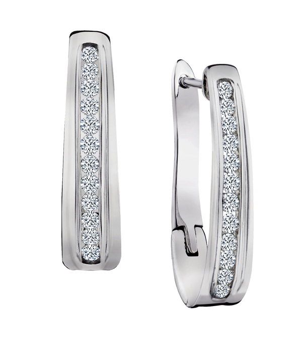 .50 Carat of Lab Grown Diamonds Hoop Earrings, Silver.....................NOW
