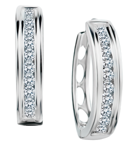 .30 Carat of Lab Grown Diamonds Hoop Earrings, Silver.....................NOW