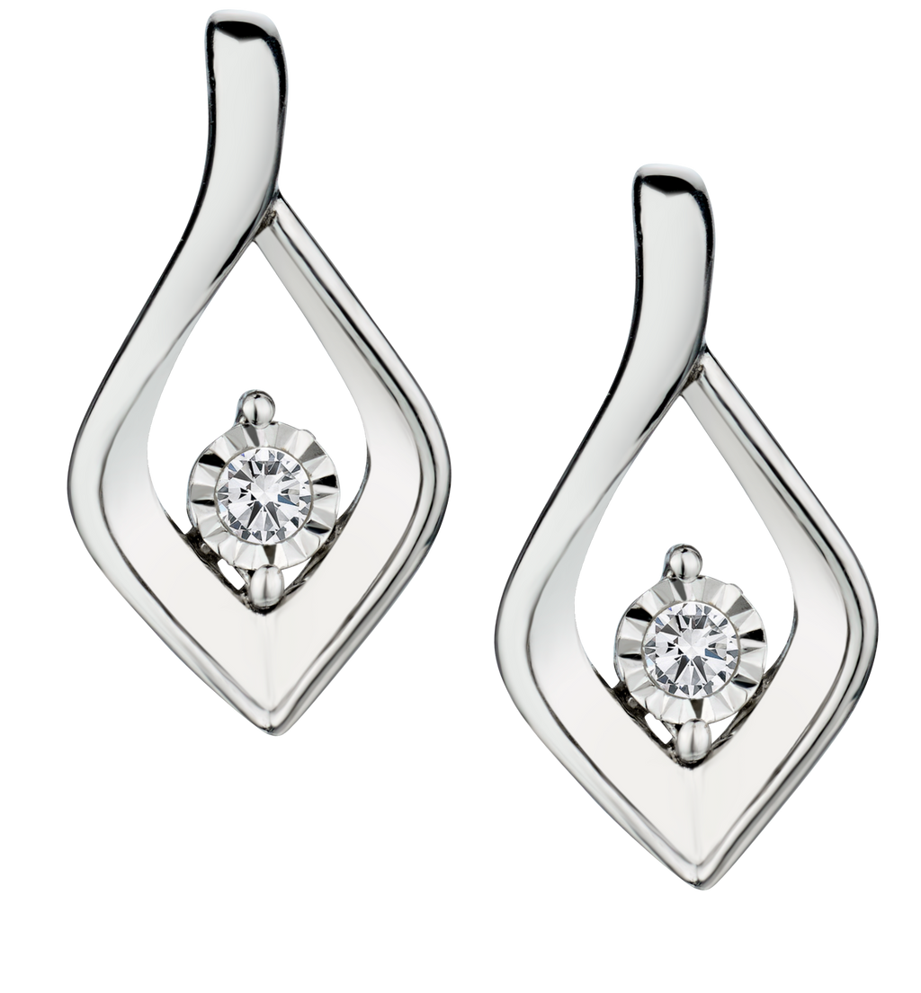 .06 Carat of Lab Grown Diamonds Earrings, Silver.....................NOW