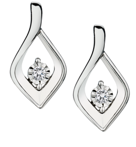 .06 Carat of Lab Grown Diamonds Earrings, Silver.....................NOW