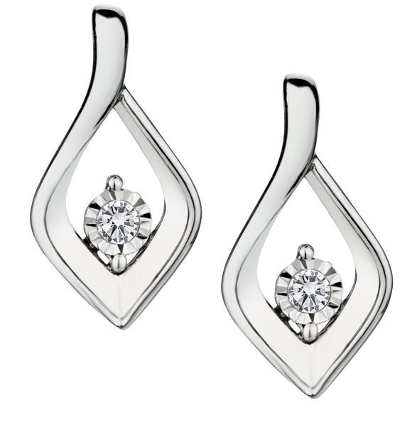 .06 Carat of Lab Grown Diamonds Earrings, Silver.....................NOW