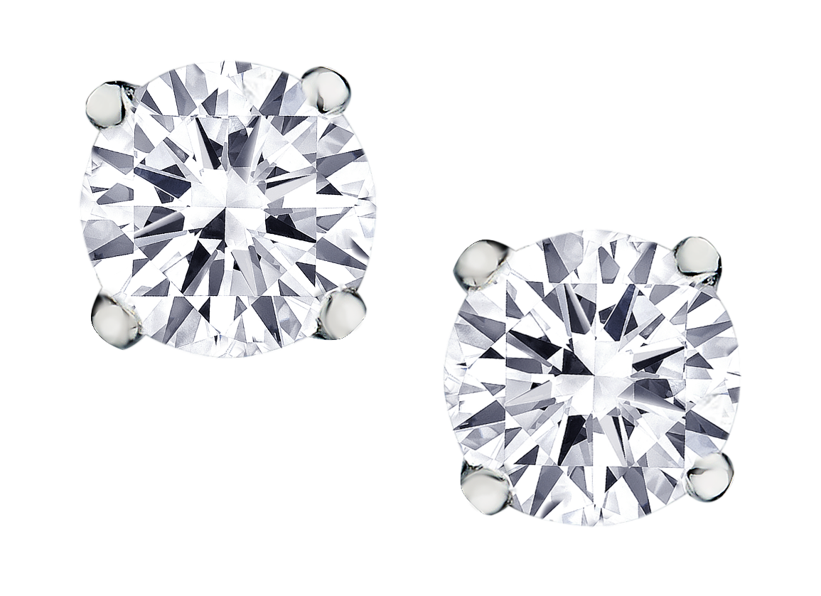 .50 Carat of Lab Grown Diamonds Solitaire Earrings, 10kt White Gold.....................NOW